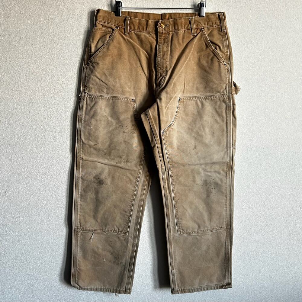 Carhartt B01 BRN brown double knee work wear carpenter pants